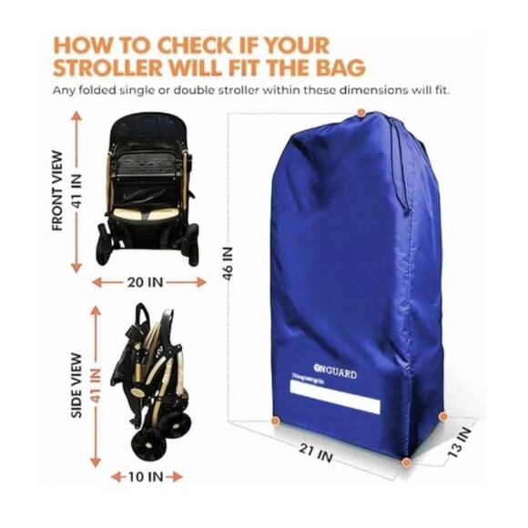 ONGUARD Waterproof Single and Double Stroller Travel Bag - Blue NEW!! - Picture 5 of 12